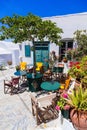 Charming traditional tavernas of Greece. Amorgos island Royalty Free Stock Photo