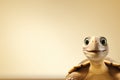 Charming turtle with wide eyed wonder against a brown backdrop, perfect for educational content, childrens products, and Royalty Free Stock Photo