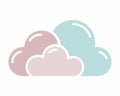 Pastel Pink and Blue Clouds Vector Illustration Royalty Free Stock Photo