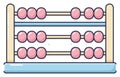 Cartoon Abacus with Pink Beads for Math Learning Royalty Free Stock Photo