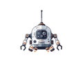 Cute Cartoon Robot Hovering with Thrusters Royalty Free Stock Photo