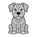 cute zentangle style puppy vector in sitting pose 2 Royalty Free Stock Photo