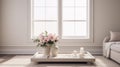 Charming Vignettes: A Minimalist Room With Soft Pink Flowers