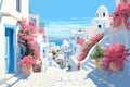 The charming village of Lindos greek landscape background