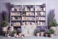 Charming vintage interior design enhanced by delightful lavender flower decorations