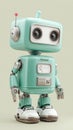 Cute Retro Robot Standing Upright on a Light Background Royalty Free Stock Photo