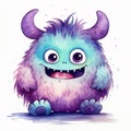 Charming watercolor monster that will capture your heart