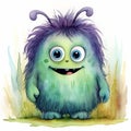 Charming watercolor monster that will capture your heart