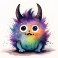 Charming watercolor monster that will capture your heart