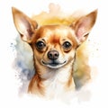 Charming Watercolor Portrait Of California Chihuahua