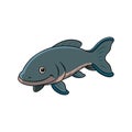 Charming Watermole Fish Illustration with Unique Features Royalty Free Stock Photo