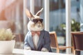 Stylish Bunny in Sunglasses and Suit, AI Generated Royalty Free Stock Photo
