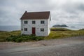 Charming White Wooden House Close to Elliston Puffin Site in Newfoundland Royalty Free Stock Photo