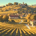 Charming Winery on Rolling Hills Royalty Free Stock Photo