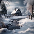 Charming Winter Picture of Petite Snowy Village ?