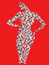 Charming woman with body in abstract shapes