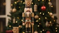 A charming wooden nutcracker figurine with intricate details, Royalty Free Stock Photo