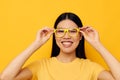 Charming young Asian woman hands gesture emotions cropped view Lifestyle unaltered Royalty Free Stock Photo