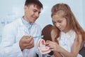 Beautiful young girl visiting dentist Royalty Free Stock Photo