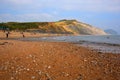 Charmouth beach and coast Dorset England UK with pebbles and shingle