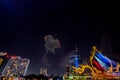 Charoen Nakhon Road,Khlong San,Bangkok,Thailand on November 11,2018:Drone Light Show in Grand Opening Ceremony as seen from River