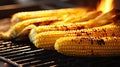 charred corn on grill