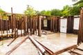 Charred remains of a home after being destroyed by fire Royalty Free Stock Photo