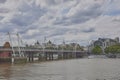 Charring Cross Station Building And Hungerford Bridge And Golden Jubilee Bridge Royalty Free Stock Photo