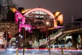 Charring cross station night colorful vivid lights march 2018 london Royalty Free Stock Photo