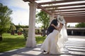 Charro wedding bride and groom portrait in a mexican hacienda wedding Royalty Free Stock Photo