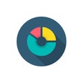 Chart analysis icon, vector illustration. Flat design style with long shadow,eps10