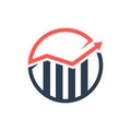 Chart Circle Simple Analytic Logo designs template, Vector symbol concept for accounting company Royalty Free Stock Photo