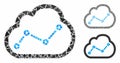 Chart cloud Mosaic Icon of Humpy Elements