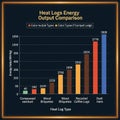 Chart compares energy output of different heat log types measured Royalty Free Stock Photo