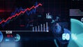 Economy, statistic, global business and finance 3d chart illustration Royalty Free Stock Photo