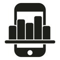 Chart digital ar tech icon simple vector. Augmented reality