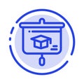 Chart, Education, Presentation, School Blue Dotted Line Line Icon