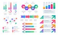 Chart elements. Business presentation graph layout, corporate report timeline with bars and diagrams. Vector financial