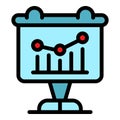 Chart event results icon color outline vector Royalty Free Stock Photo