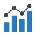 Chart glyph flat icon Royalty Free Stock Photo