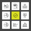 chart , graph , percentage , navigation , share , eps icons set Royalty Free Stock Photo