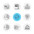 chart , graph , percentage , navigation , share , eps icons set Royalty Free Stock Photo