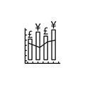 Chart, graph, pound, yuan icon. Element of finance illustration. Signs and symbols icon can be used for web, logo, mobile app, UI Royalty Free Stock Photo