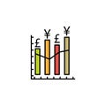 chart, graph, pound, yuan icon. Element of finance illustration. Signs and symbols icon can be used for web, logo, mobile app, UI Royalty Free Stock Photo