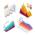 Chart and graphic isometric, business diagram data finance, graph report, information data statistic, infographic Royalty Free Stock Photo