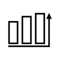 Chart icon, arrow go up, bar graph. line style icon. business icon. Design vector Royalty Free Stock Photo