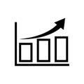 Chart icon, arrow go up, bar graph. line style icon. business icon. Design vector Royalty Free Stock Photo