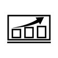 Chart icon, arrow go up, bar graph. line style icon. business icon. Design vector Royalty Free Stock Photo