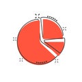 Chart icon in comic style. Diagram cartoon vector illustration on white isolated background. Statistics splash effect business Royalty Free Stock Photo