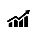 Chart icon. Infographic symbol. Growing graph icon